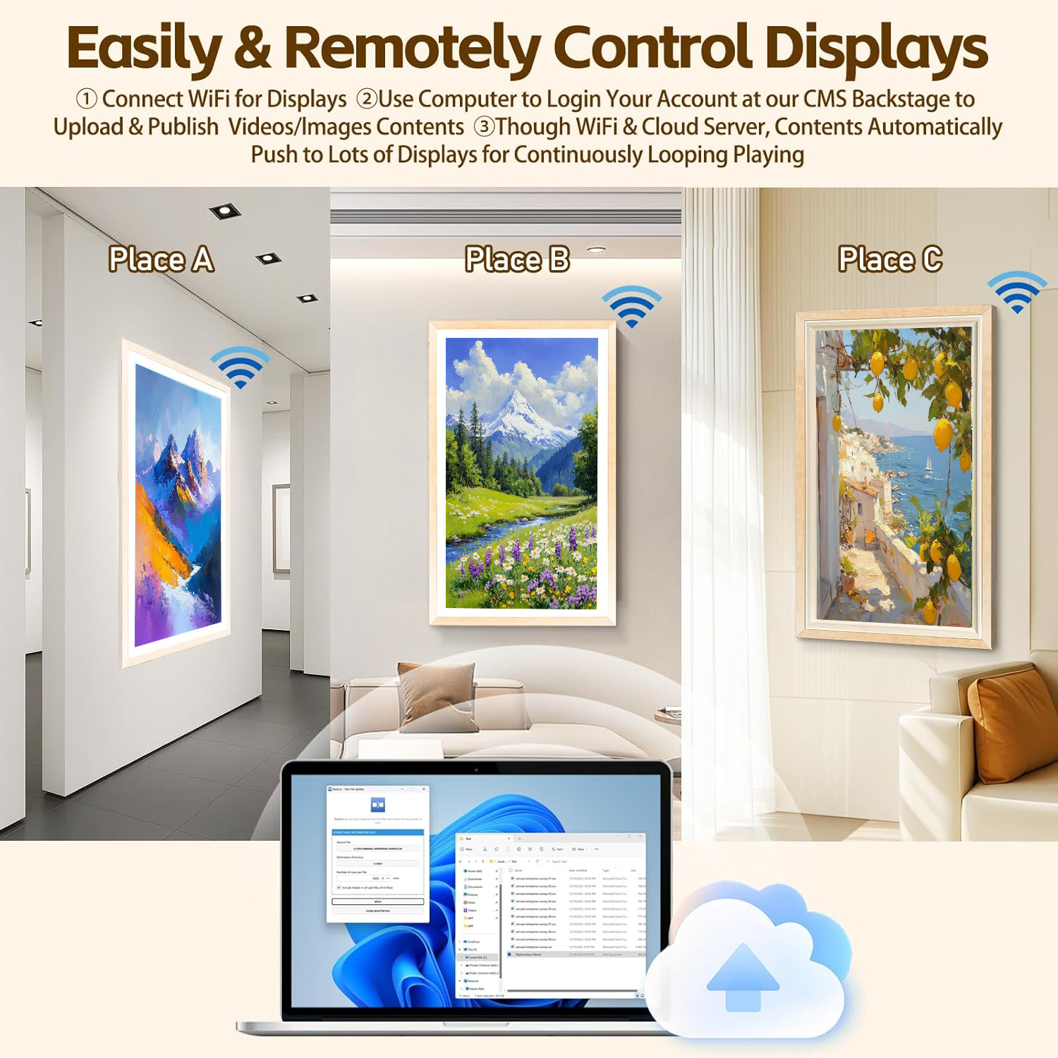21.5 Inch Large Digital Photo  - Digital Photo Frame Wifi avis et prix