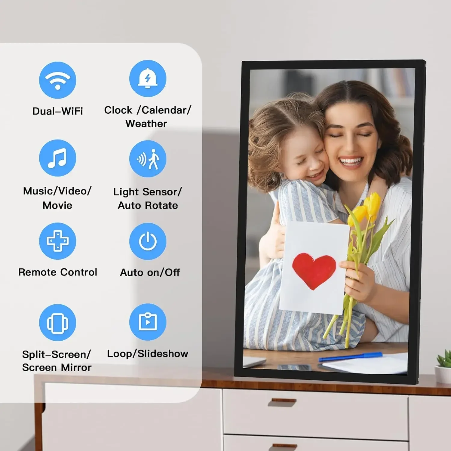 Large Digital Picture Frame 21 - Digital Photo Frame Wifi avis et prix