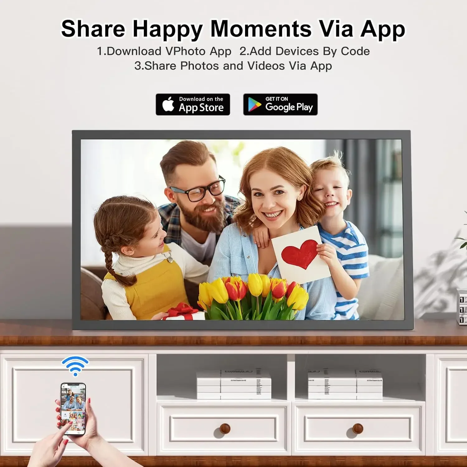 Large Digital Picture Frame 21 - Digital Photo Frame Wifi avis et prix