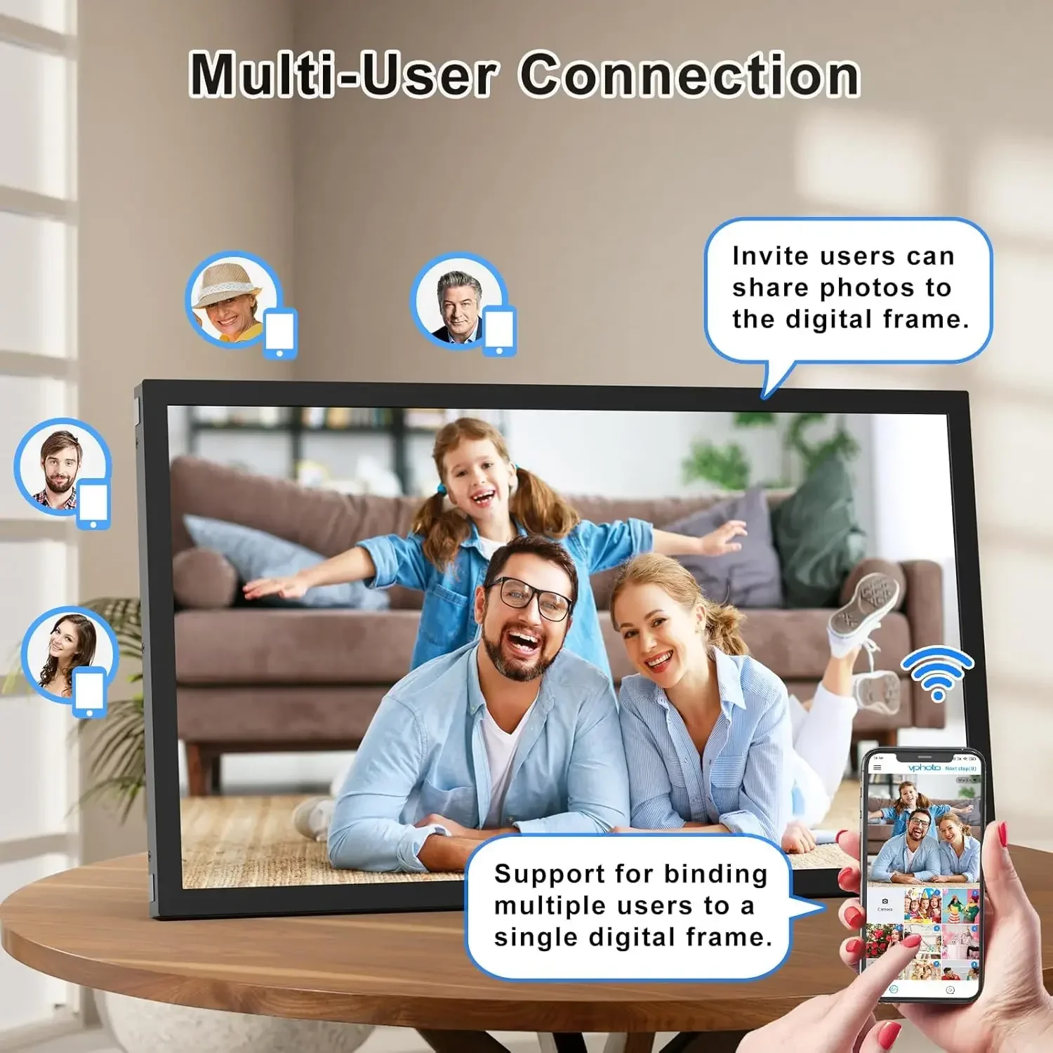 Large Digital Picture Frame 21 - Digital Photo Frame Wifi avis et prix