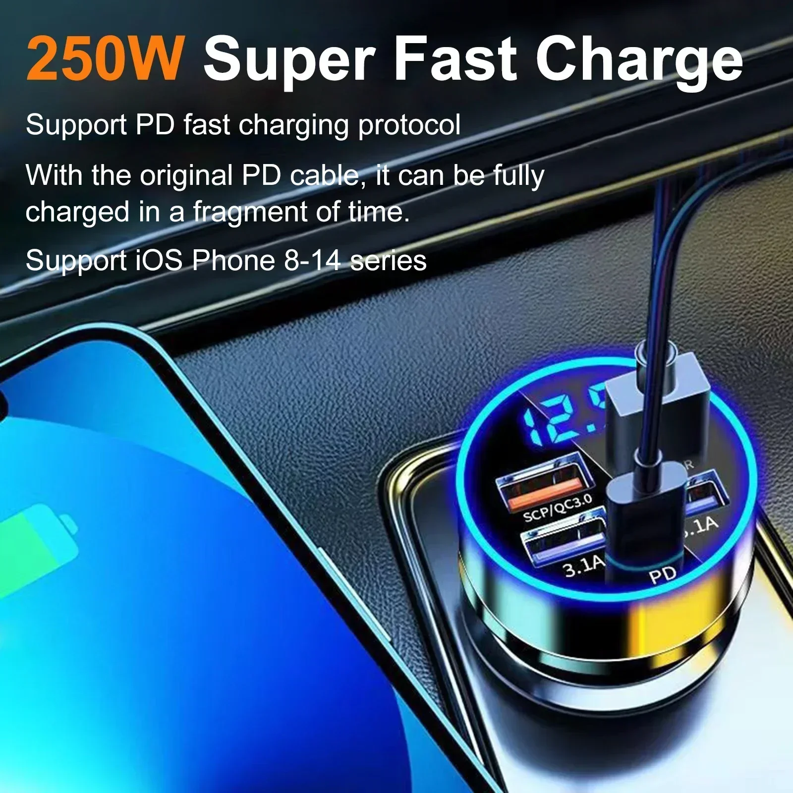 250W Super Fast Charging Car C - Election Electronics & Gadgets Store Woocommerce Theme avis et prix