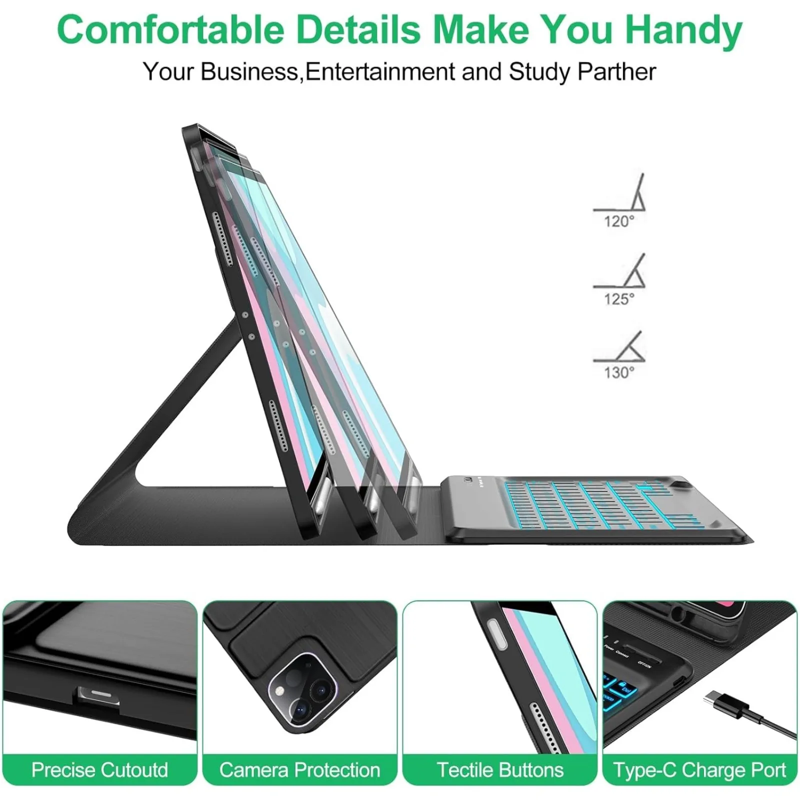 Keyboard Case & Mouse for iPad - Wireless Keyboard Mini avis et prix